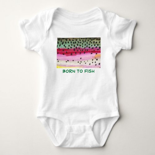 Babys Rainbow Trout Fishing Baby Bodysuit