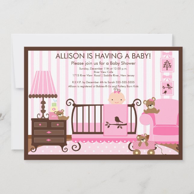 Baby's Room Baby Shower Invitation Girl (Front)