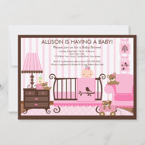 Baby's Room Baby Shower Invitation Girl