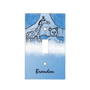 Baby's Room Blue Personalized Light Switch Cover