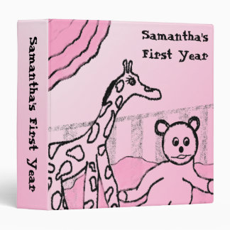 Baby's Room Pink Pers. FIRST YEAR Photo Album Binder