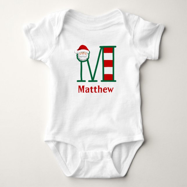 Baby's Santa Christmas Bodysuit monogram M (Front)