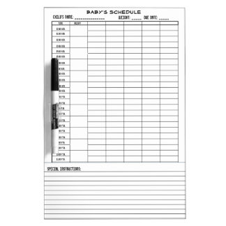 Baby's Schedule Dry-Erase Board
