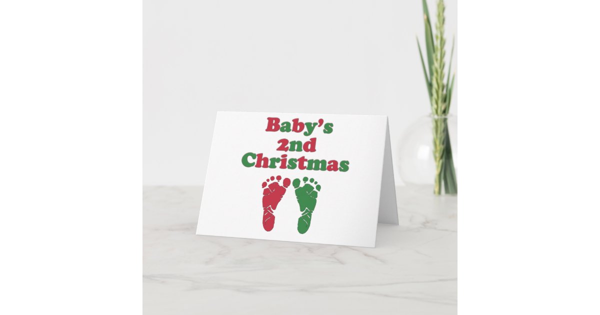 Baby's Second Christmas Holiday Card Zazzle