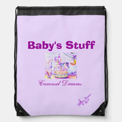 Babys Stuff Carousel Dreams Drawstring Backpack