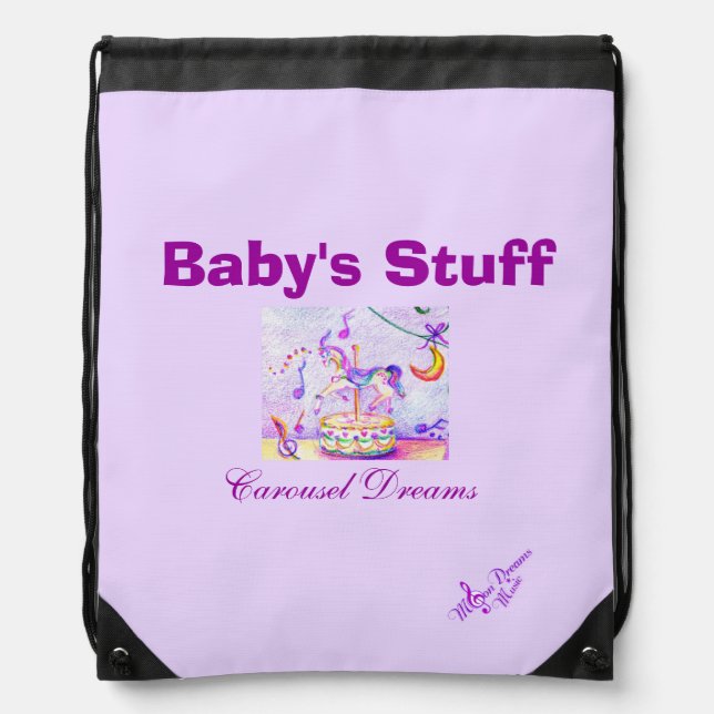 Baby's Stuff Carousel Dreams Drawstring Backpack (Front)