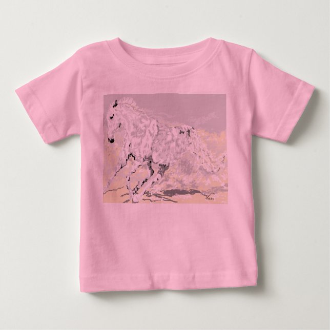 Baby's T-Shirt White Stallion (Front)