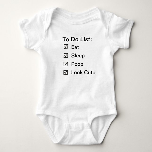 Baby's Tasks Baby Bodysuit (Front)