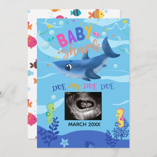 BabyShark Ultrasound Photo Pregnancy Announcement