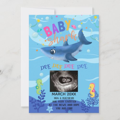 BabyShark Ultrasound Photo Pregnancy Announcement