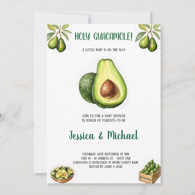 babyshower avocado invitation (Front)