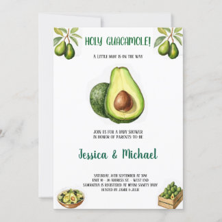 babyshower avocado invitation