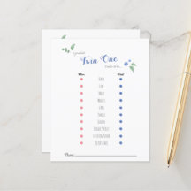 Babyshower baby predictions twin bear theme