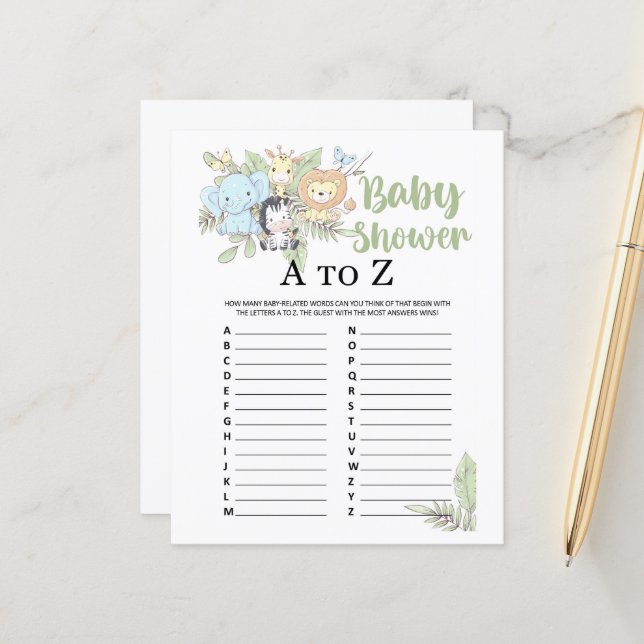 BabyShower Game  (Front/Back In Situ)