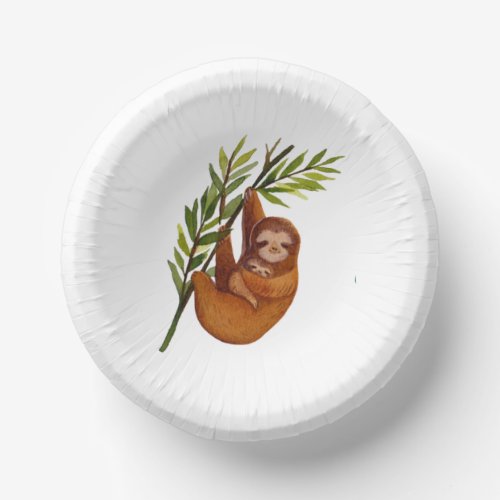 Babyshower Sloth theme party plates Paper Bowls