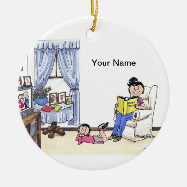 Babysitter, 1 Girl Ceramic Ornament (Front)