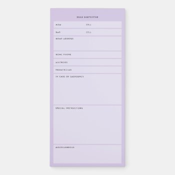 Babysitter 1 Magnetic Notepad by mistyqe at Zazzle