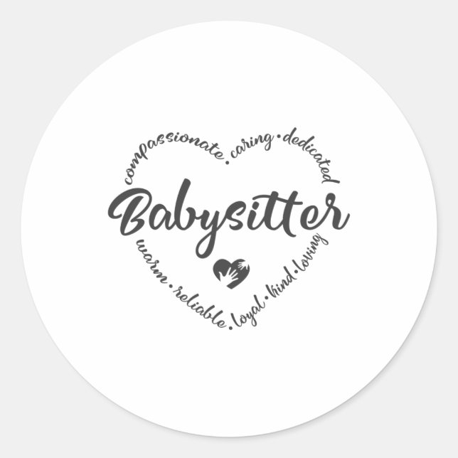 Babysitter, baby sitter, nanny, au pair classic round sticker (Front)
