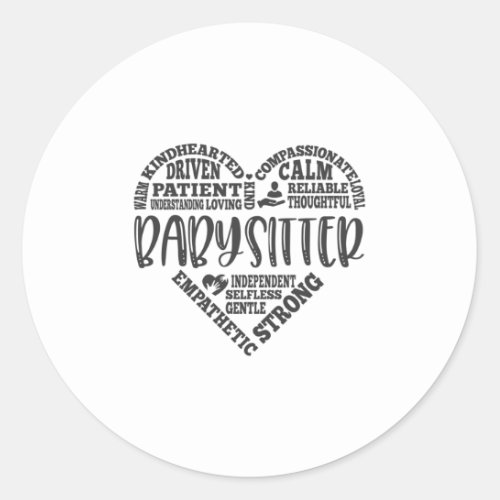 Babysitter baby sitter nanny au pair classic round sticker