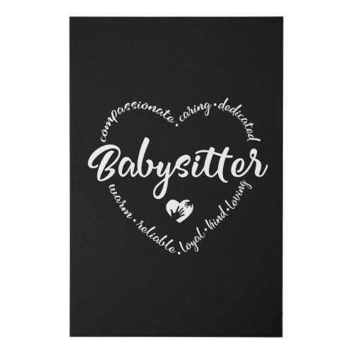 Babysitter baby sitter nanny au pair faux canvas print