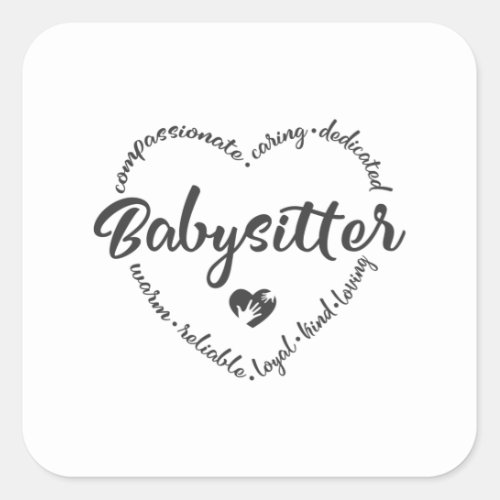 Babysitter baby sitter nanny au pair square sticker