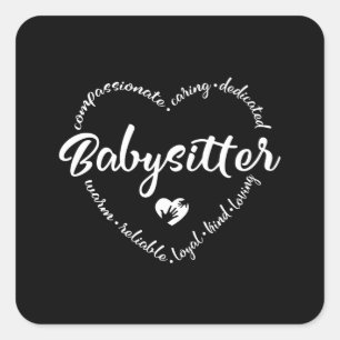 Babysitter, baby sitter, nanny, au pair square sticker