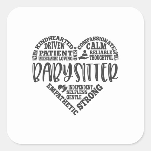 Babysitter baby sitter nanny au pair square sticker