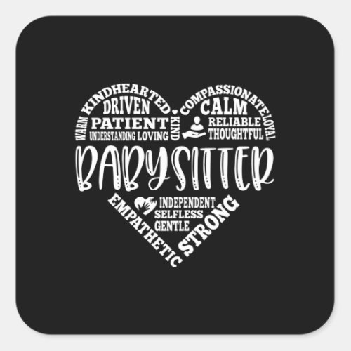 Babysitter baby sitter nanny au pair square sticker