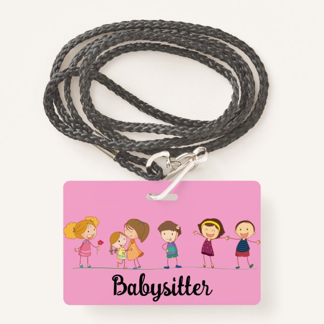 Babysitter Badge (Front with Lanyard)