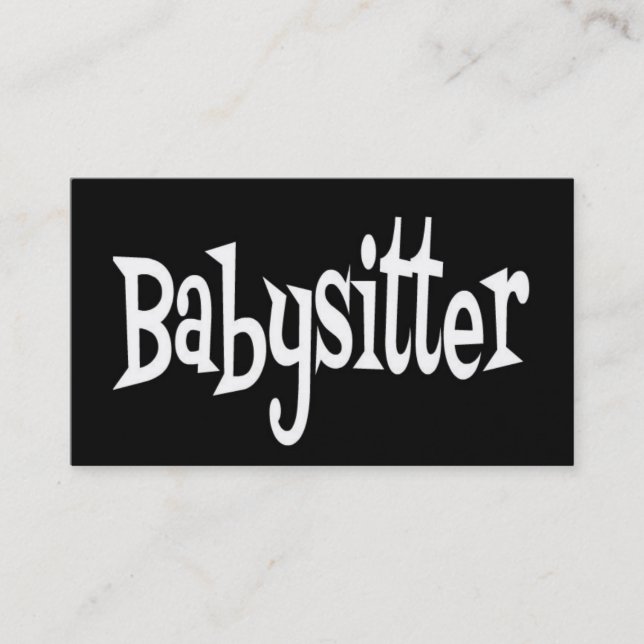 Babysitter Black and White Business Card (Front)