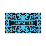 Babysitter Blue Damask Business Card Babysitter Blue Damask Business Card