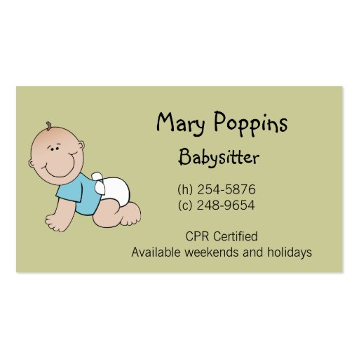 Babysitter Business Card | Zazzle