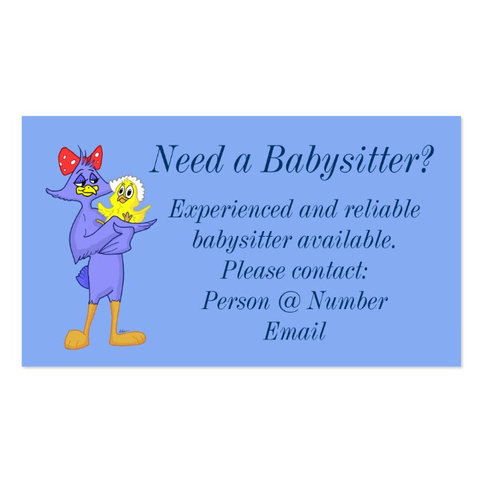 Babysitter Business Card