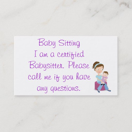 Customizable babysitter business card templates