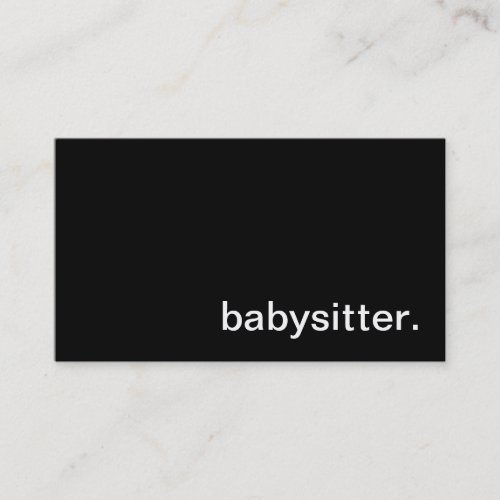 Babysitter Business Card