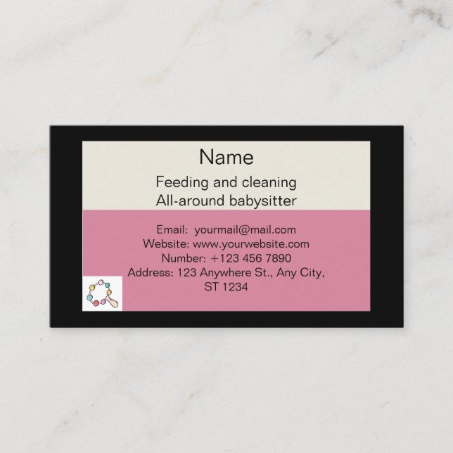 babysitter business card (Front)