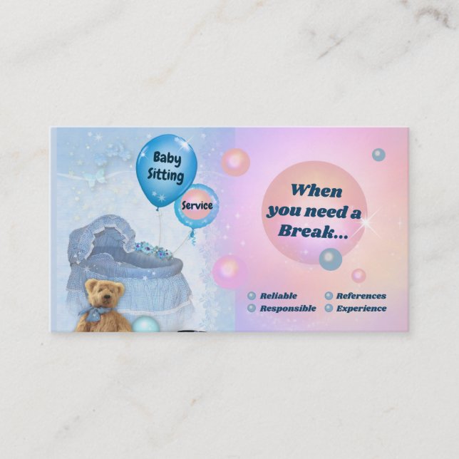 Babysitter Business Card (Front)