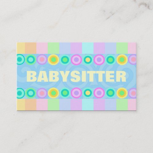 Babysitter business cards