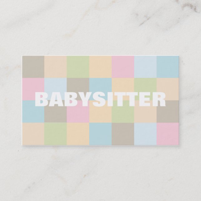 Babysitter business cards (Front)