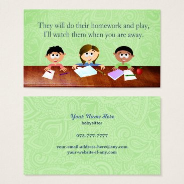 Babysitter Business Cards Babysitter Business Cards