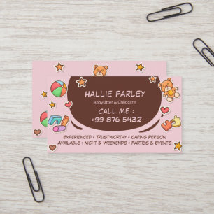 Babysitter Business   cute chocolate stickers Card