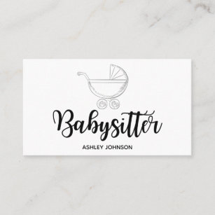 Babysitter Calligraphy Aesthetics Modern Elegant   Business Card