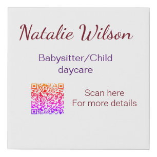 Babysitter child daycare nanny add name details q  faux canvas print