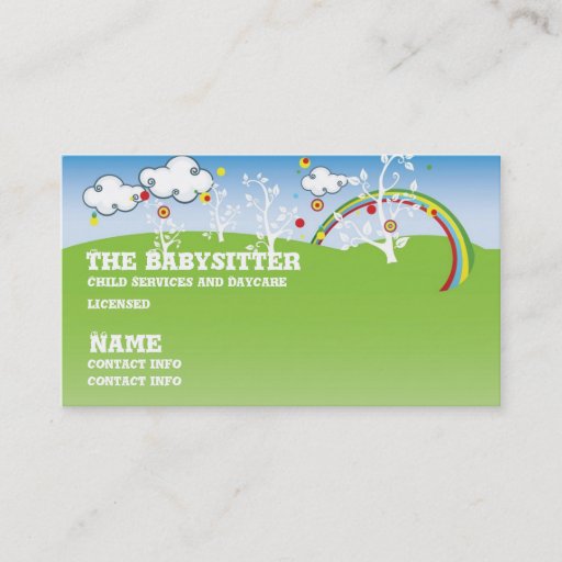 Customizable babysitter childcare Business card