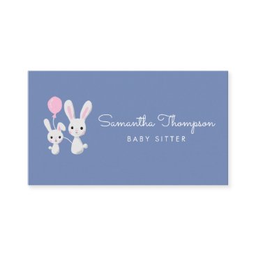 Babysitter, Childcare, Day Care, Nanny Cute Bunny Business Card Babysitter, Childcare, Day Care, Nanny Cute Bunny Business Card