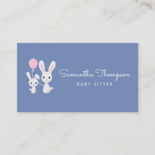 Babysitter, Childcare, Daycare, Nanny Cute Bunny Business Card
