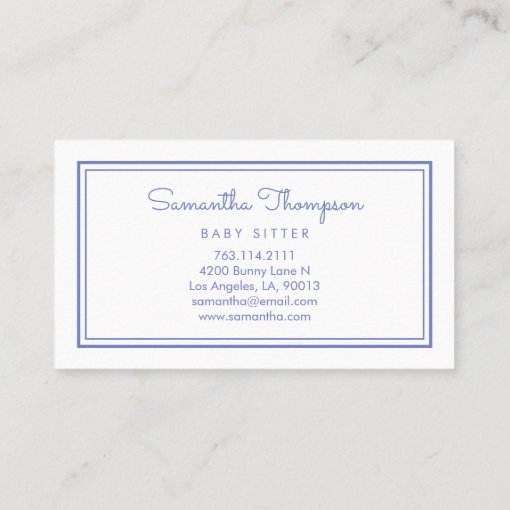 Babysitter, Childcare, Daycare, Nanny Cute Bunny Business Card | Zazzle