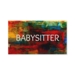 Babysitter Colorful Business Card Babysitter Colorful Business Card