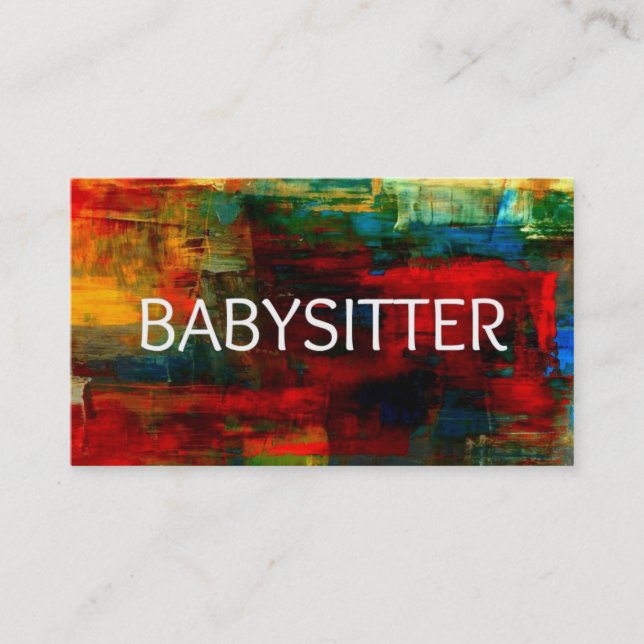 Babysitter Colorful Business Card (Front)