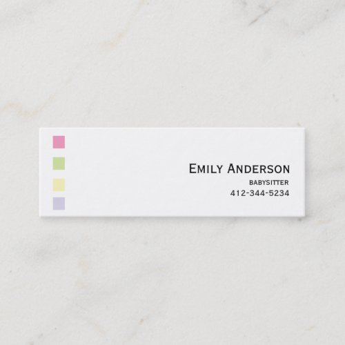 Babysitter Colorful Squares Business Card